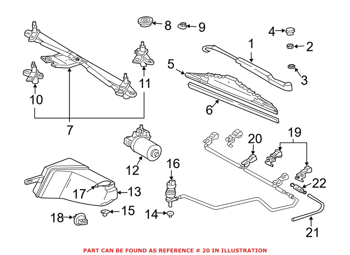 Genuine Mercedes-Benz Windshield Washer Nozzle - Front Driver Side 1638600947